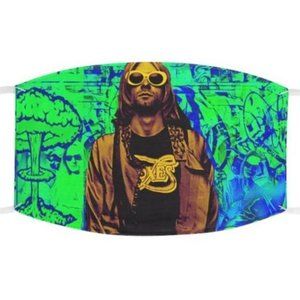 Green Face Mask with Grunge Graffiti